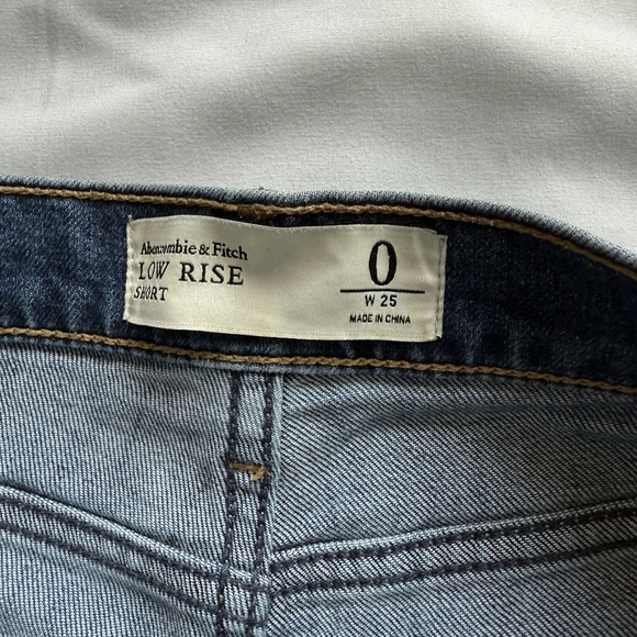 Abercrombie & Fitch Low Rise Distressed Blue Jean Shorts Size 0 - Picture 2 of 6